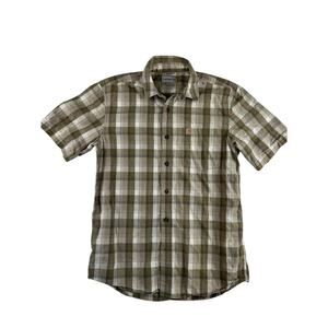 Carhartt Plaid Short Sleeve Shirt Medium Button-Up Outdoor Workwear